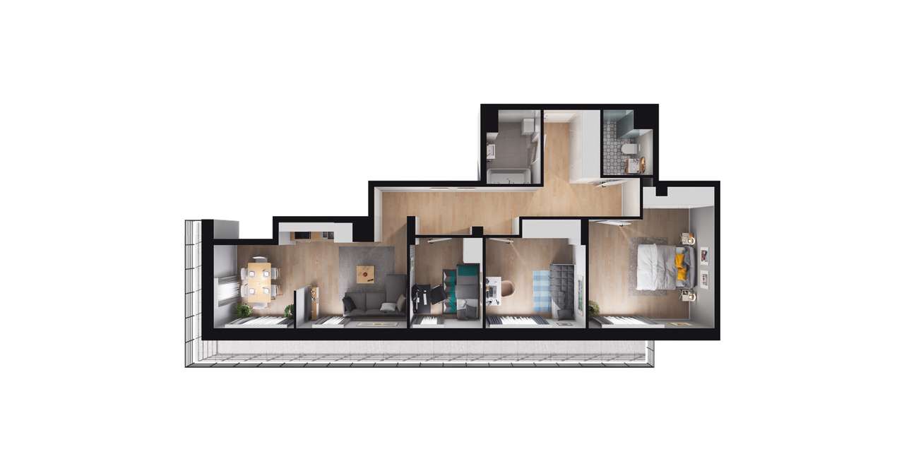 4-pokojowe mieszkanie 75m2 + taras Bez Pośredników - Pełny obrazek: 2/8