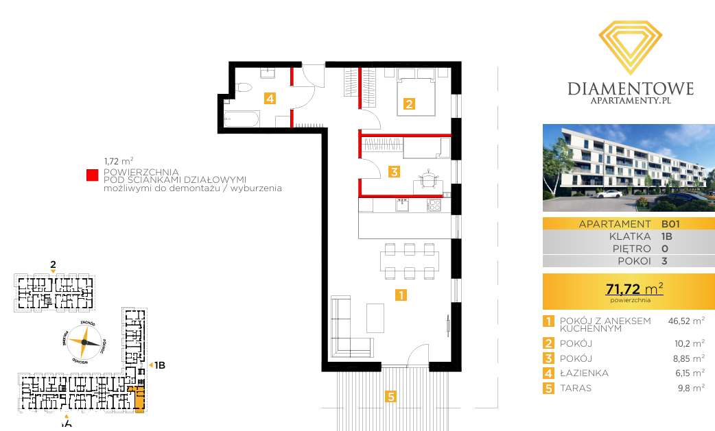 3-pokojowe mieszkanie 69,66 m² | w pełni umeblowane | pod klucz |-12