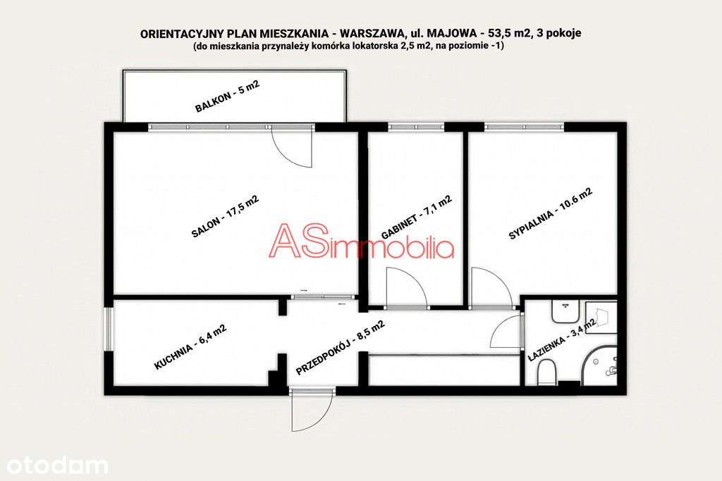Mieszkanie, 54 m2, Warszawa-16