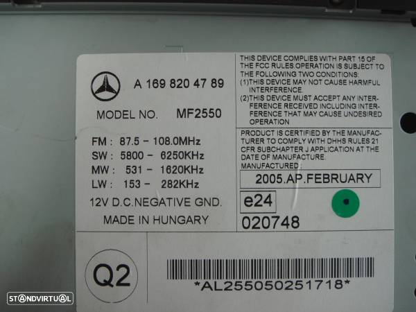 Auto-Radio Mercedes-Benz A-Class (W169) - 3