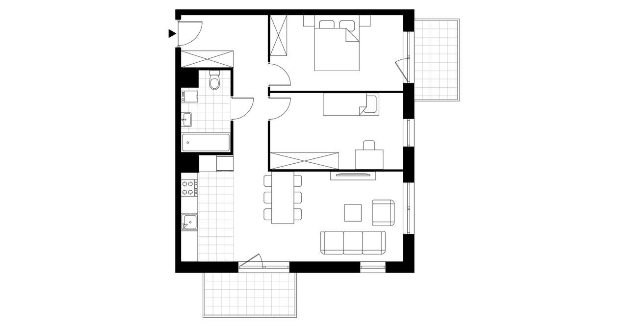 3-pokojowe mieszkanie 66m2 + 2 balkony - Pełny obrazek: 3/8