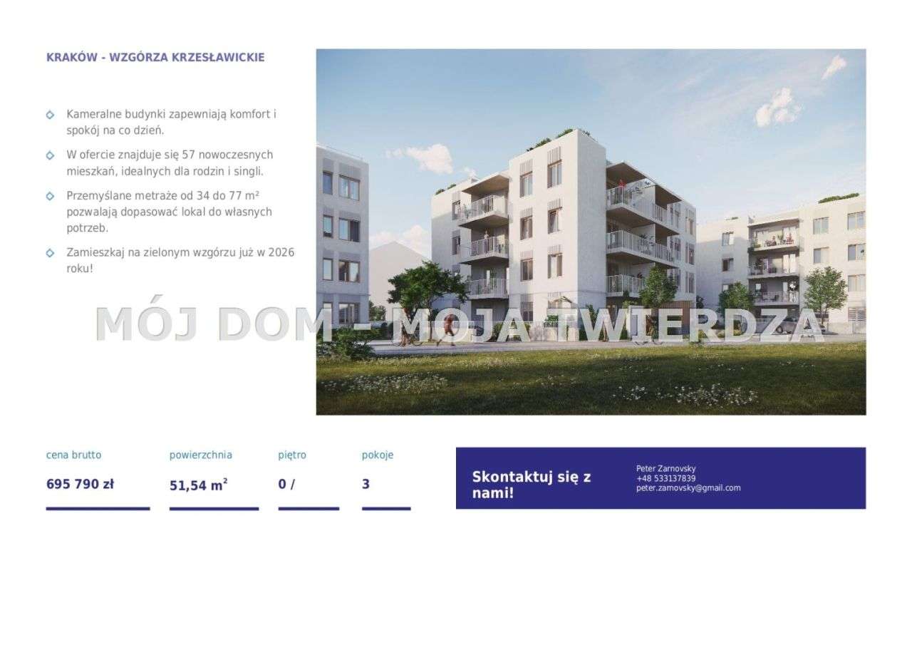 3-pokojowe mieszkanie z dużym balkonem – Wzgórza Krzesławickie, Kraków-4