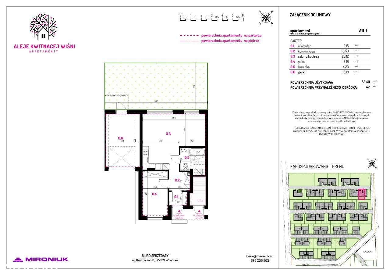 Apartament  A11-1 (62m2) na parterze z ogródkiem! Siechnice! - Pełny obrazek: 3/8