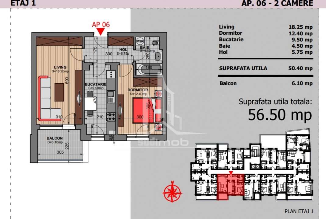 Apartament 2 camere decomandat cu bucatarie inchisa.-2
