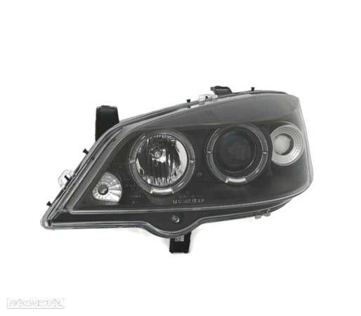 FARÓIS FRONTAIS ANGEL EYES PARA OPEL ASTRA G 97-04 FUNDO PRETOS H1 H1 - 2