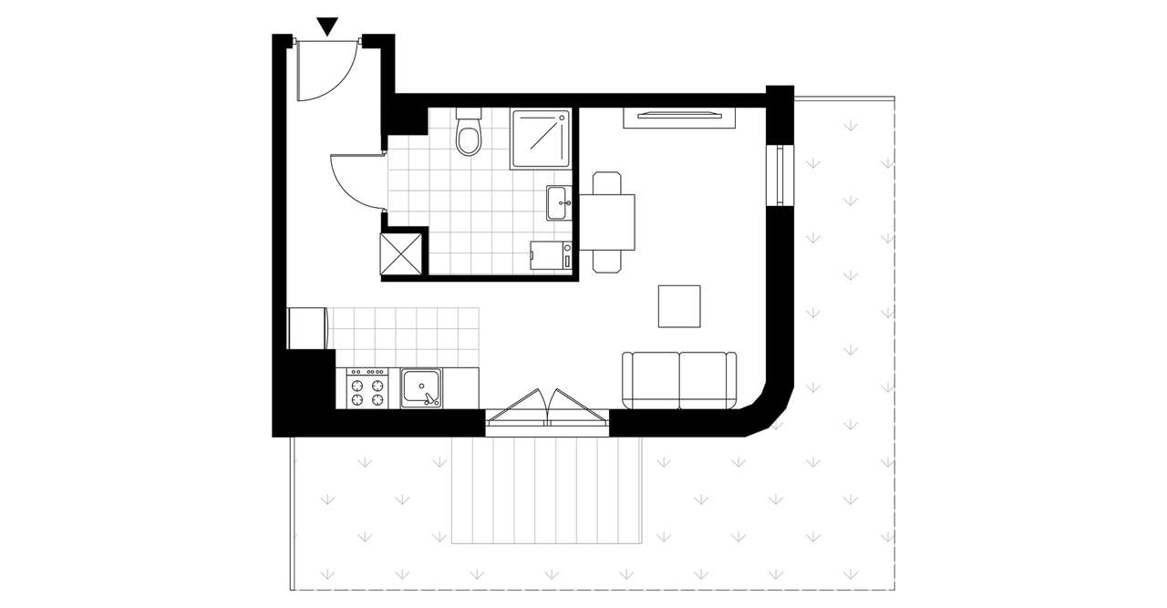 1-pokojowe mieszkanie 29m2 + ogródek - Pełny obrazek: 3/8