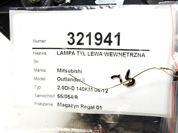 LAMPA TYŁ LEWA WEWNĘTRZNA MITSUBISHI OUTLANDER II (CW_W) 2006 - 2012 2.0 DI-D 103 kW [140 KM] olej - 5