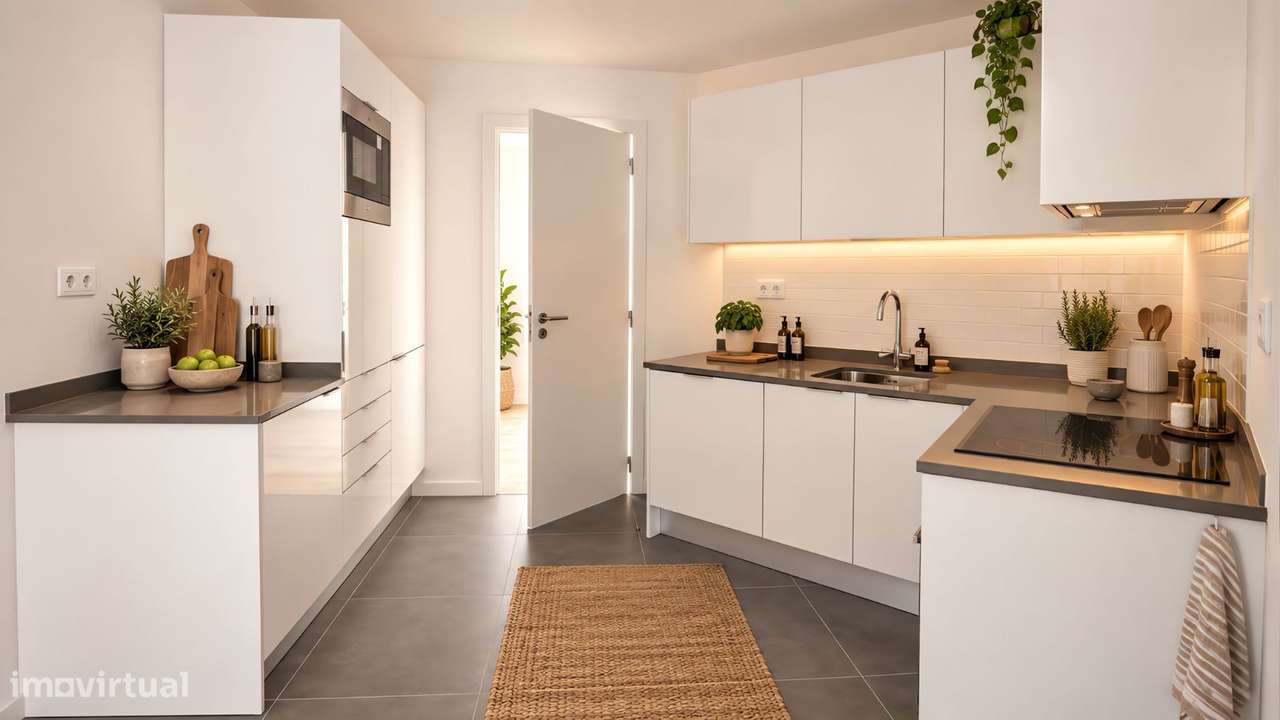Apartamento T2 com parqueamenti e terraço. Vistas de mar-1