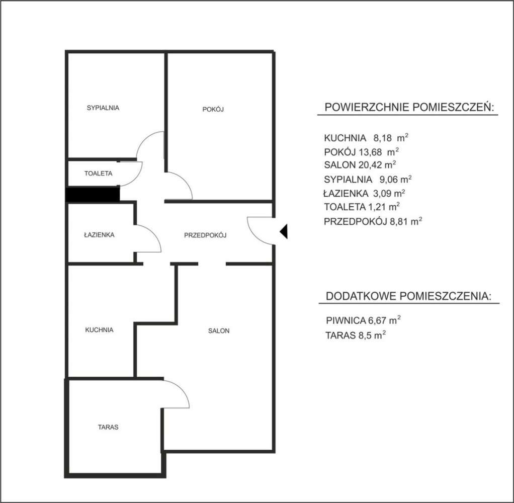 Mieszkanie 3 pokojowe w Tarasowcu na Os. Środula,-1
