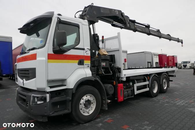 Renault PREMIUM 460  / 6X2 / PLATFORMA - 6,3 M + HDS HIAB 377 - UDŹWIG 10 000KG  / PILOT - 2