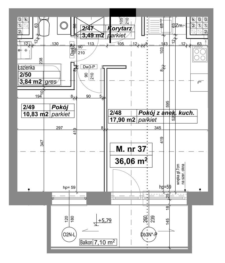 Osiedle przy Lesie | Bud. A | M. nr 37 | 36,06 m2 - Pełny obrazek: 2/7