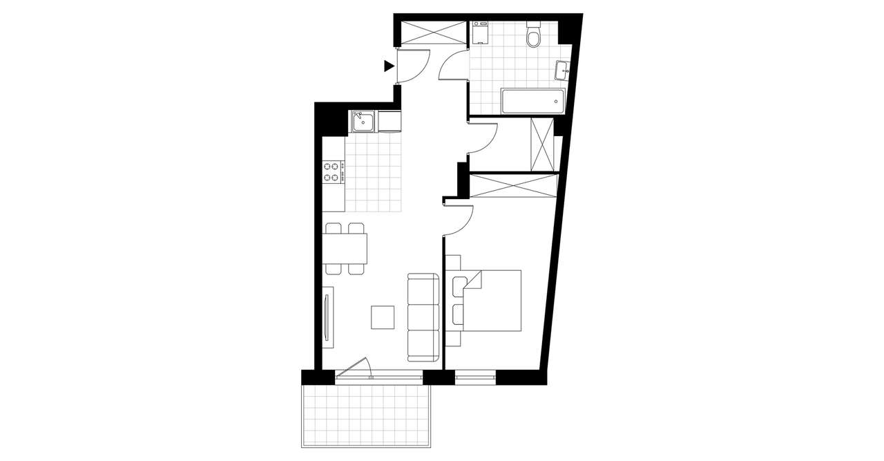 2-pokojowe mieszkanie 45m2 + balkon Bez Prowizji - Pełny obrazek: 3/8