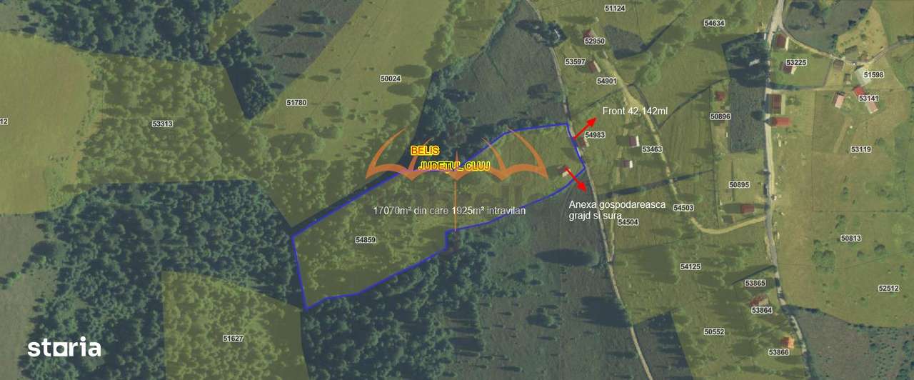 Teren de vanzare intravilan 1924m² 15.146m² extravilan in Dealu Botii- - Imagine principală: 5/7