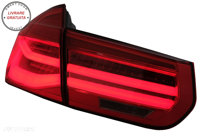 Stopuri LED BMW Seria 3 F30 (2011-2019) Rosu Clar LCI Design cu Semnal Dinamic Sec- livrare gratuita - 5