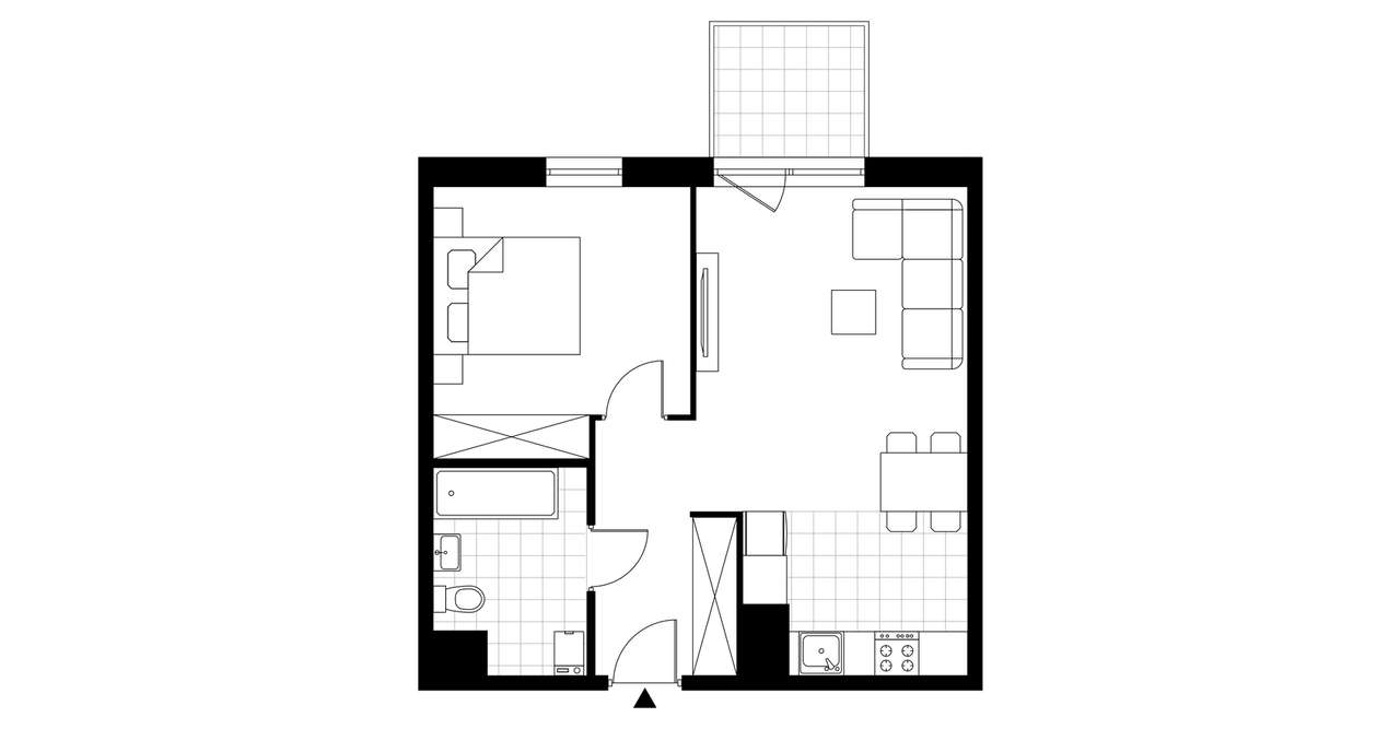 2-pokojowe mieszkanie 45m2 + balkon Bezpośrednio - Pełny obrazek: 2/8
