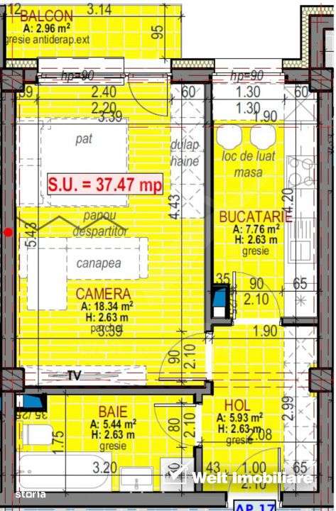 Apartament 1 camera strada Urusagului - Imagine principală: 1/1
