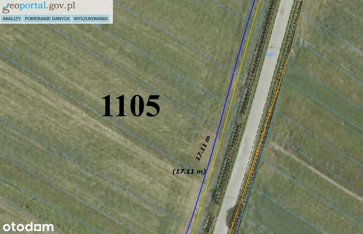 Działka przy nowej drodze gaz woda prąd Borzęcin-3