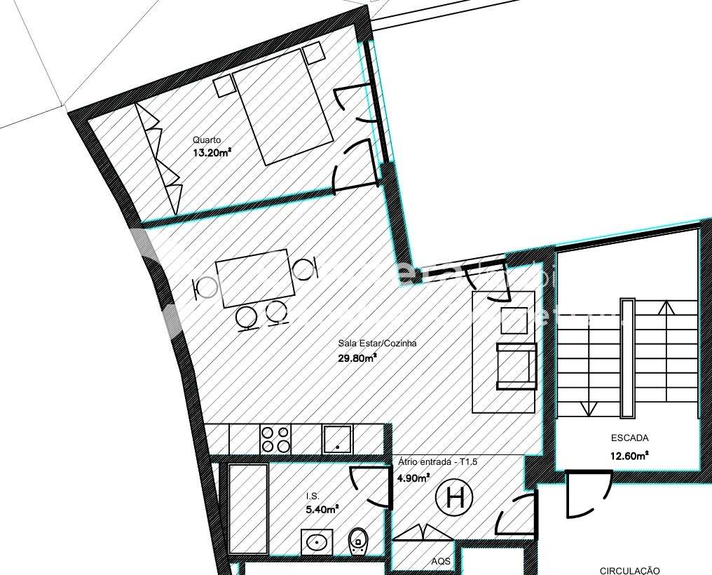 Apartamento T1 novo no centro de Braga-29