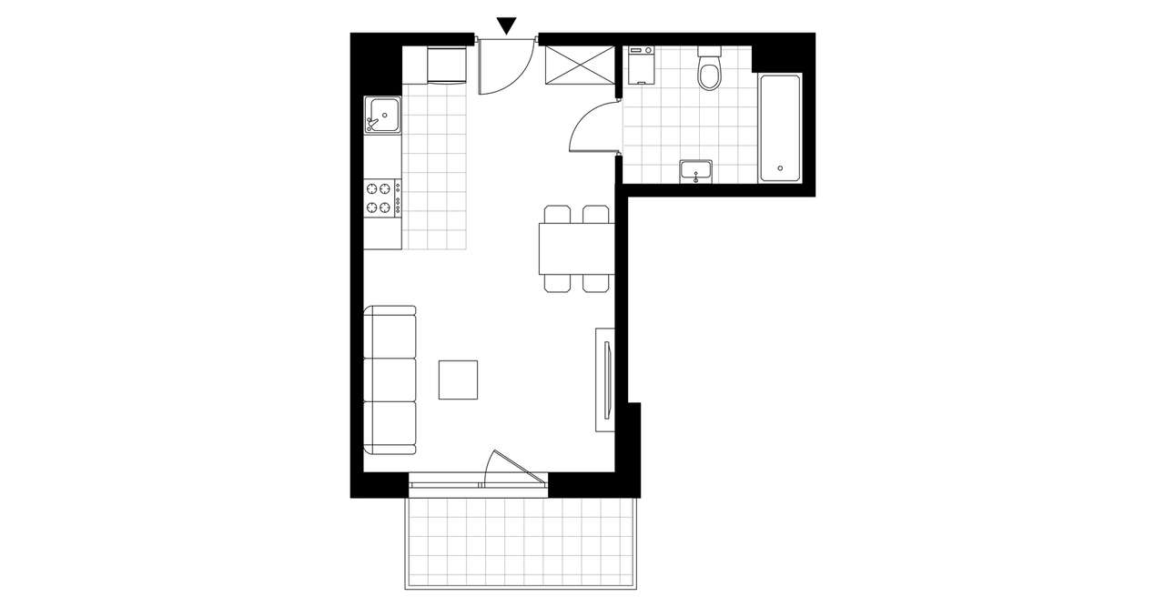 1-pokojowe mieszkanie 31m2 + balkon - Pełny obrazek: 3/8