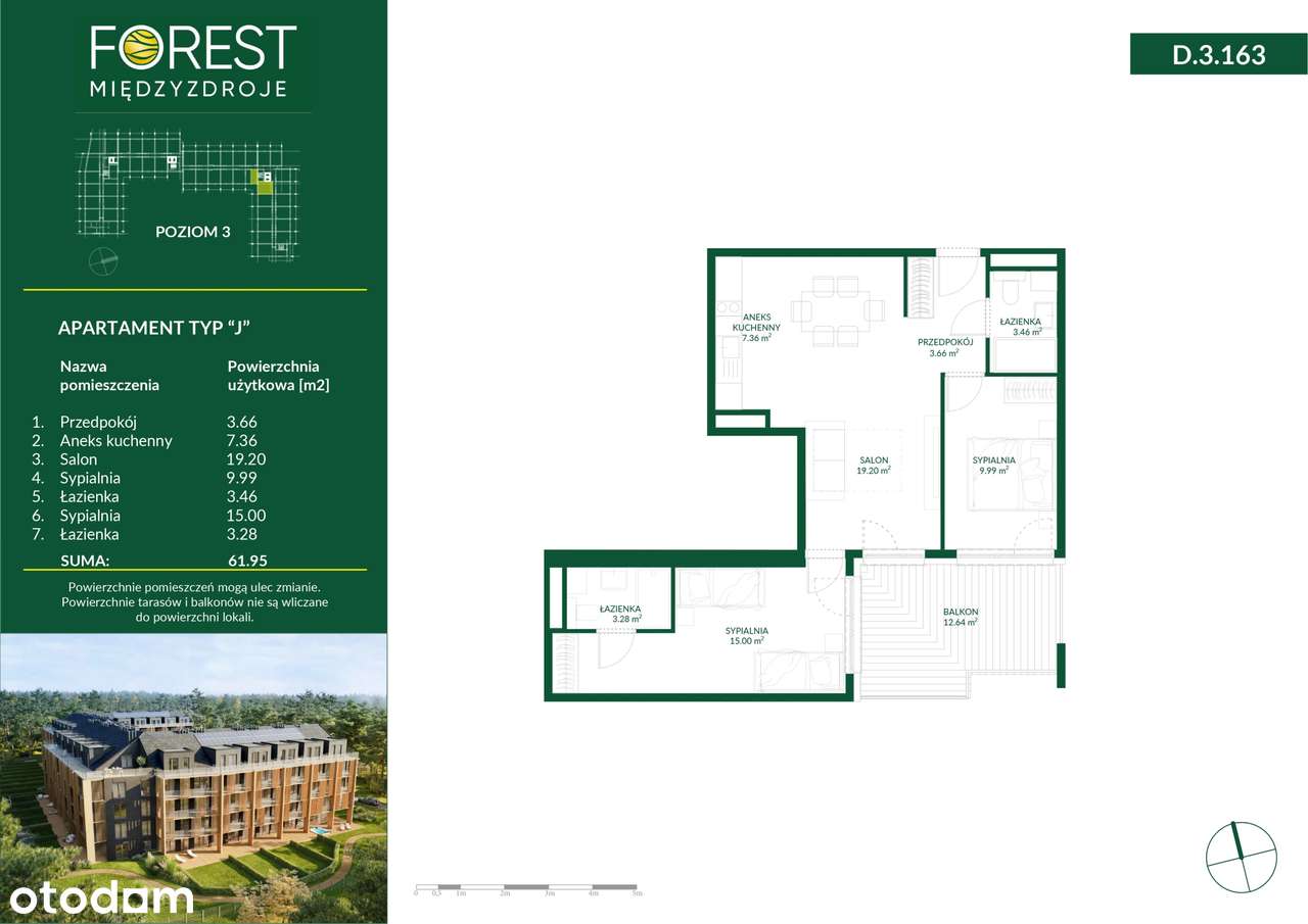 Forest Międzyzdroje | apartament 3-pok. | D.3.163 - Pełny obrazek: 5/10