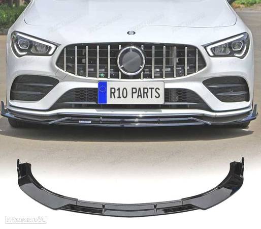 SPOILER LIP FRONTAL PARA MERCEDES CLA W117 AMG 14-18 LOOK BRABUS PRETO BRILHANTE - 1