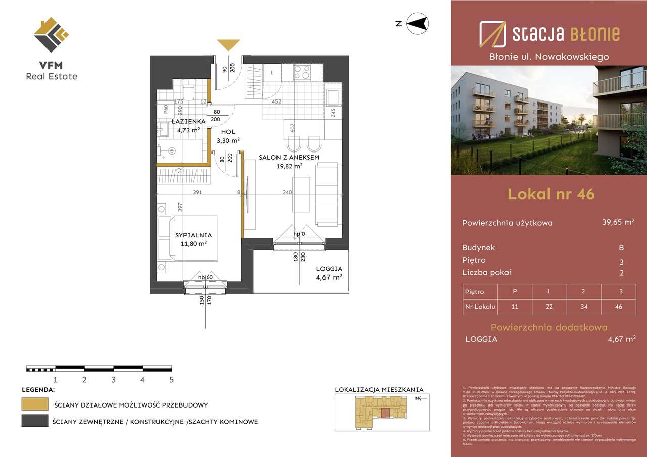 2-pokojowe mieszkanie 39m2 Bezpośrednio - Pełny obrazek: 2/7