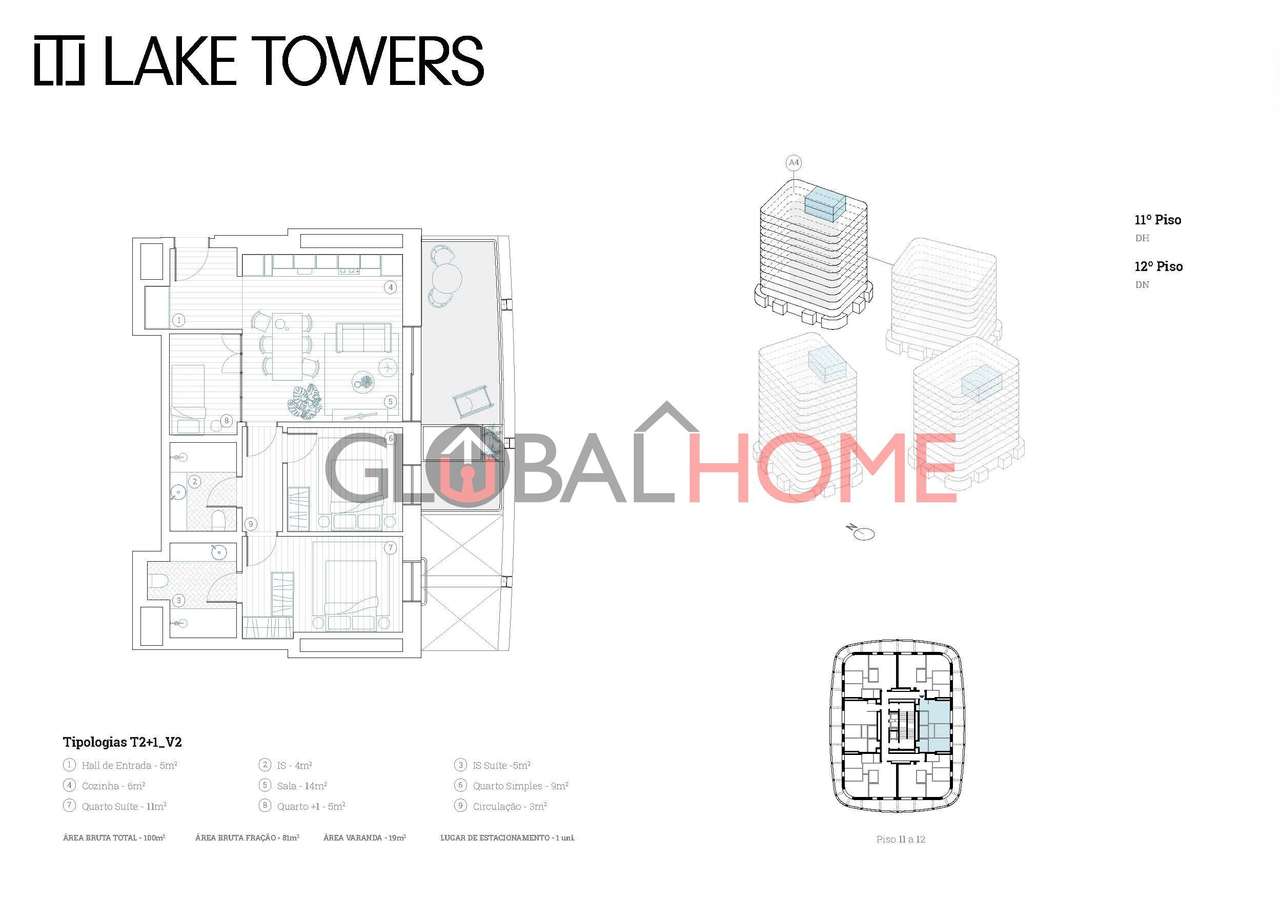 Apartamentos T2+1 – Lake Towers | Arca d’Água, Porto - Grande imagem: 4/22