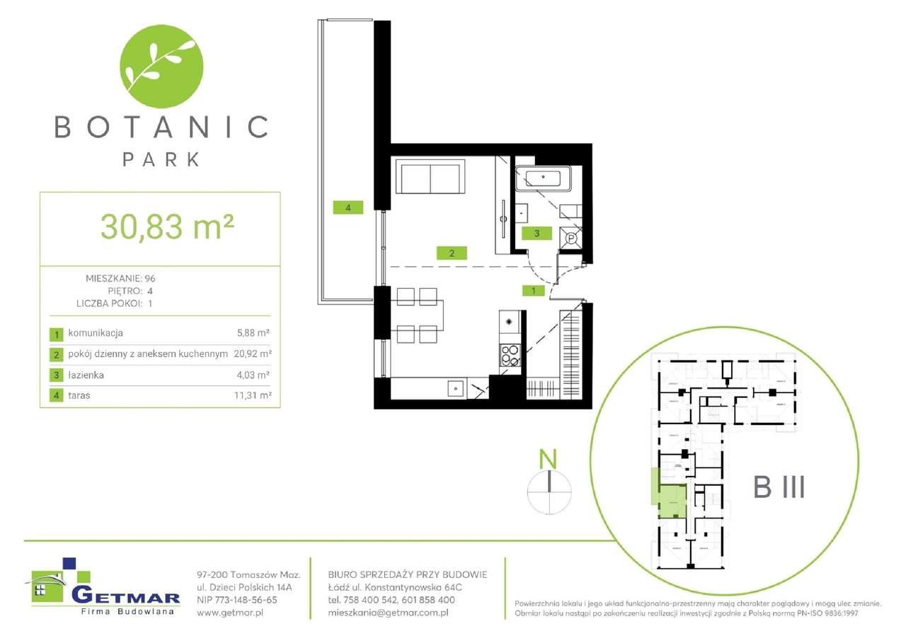 Botanic Park | atrakcyjny apartament nr 96 - Pełny obrazek: 2/7