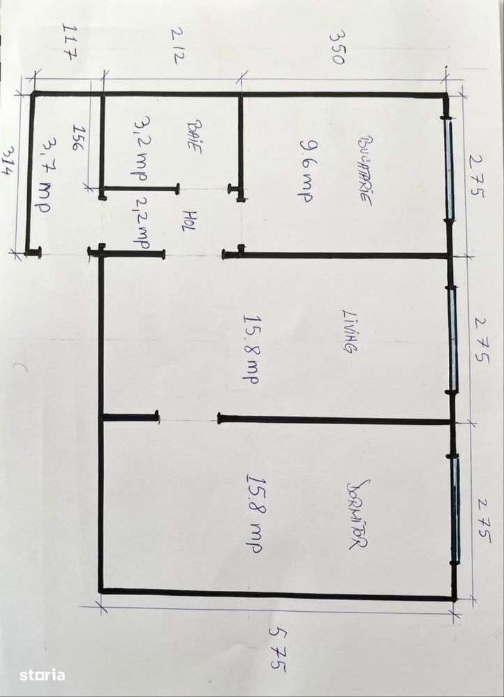 Apartament 2 camere, 50 mp – strada Cerna, etaj 3/4-6