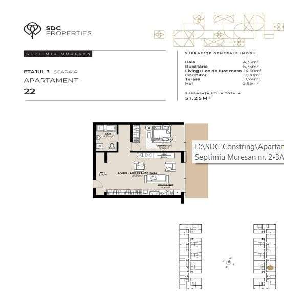 INVESTITIE! Apartament 2 camere - 51,25 mp - terasa - parcare - SDC pr - Imagine principală: 2/3