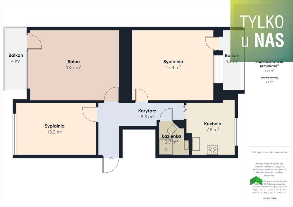 Stylowe 68m2 w Centrum I 2 balkony I 3 pokoje-17