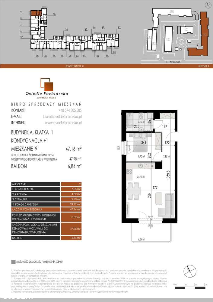 2-pokojowe mieszkanie 47m2 + balkon - Pełny obrazek: 2/6
