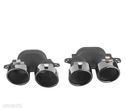 PONTEIRAS DE ESCAPE PARA MERCEDES W205 C205 14- LOOK C43 PRETAS BRILHANTES - 6