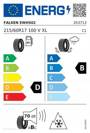 Falken Eurowinter HS02 4x 215/60/17 100 V XL NOWE - 4