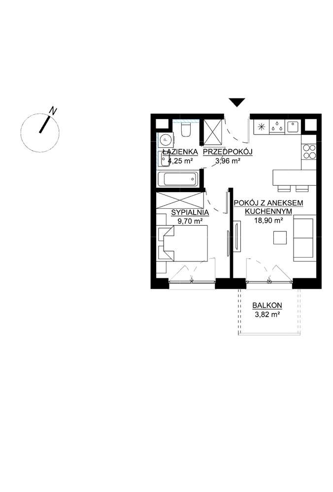 K​W͏A​D​R͏A​T I​I  | mieszkanie 2-pok. | M73 - Pełny obrazek: 3/7