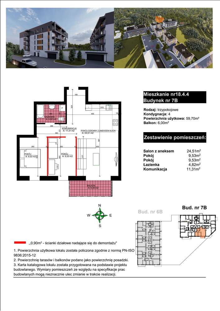 3-pokojowe mieszkanie 59m2 + balkon Bez Prowizji - Pełny obrazek: 2/9