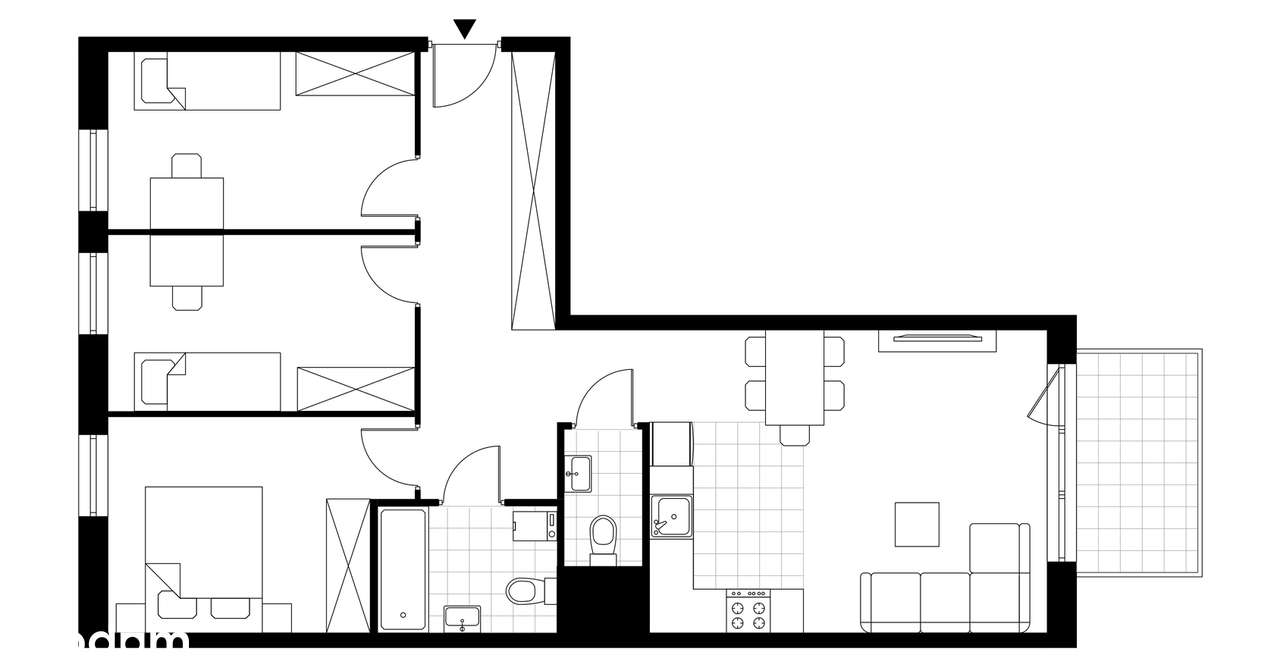4-pokojowe mieszkanie 72m2 + balkon - Pełny obrazek: 3/8