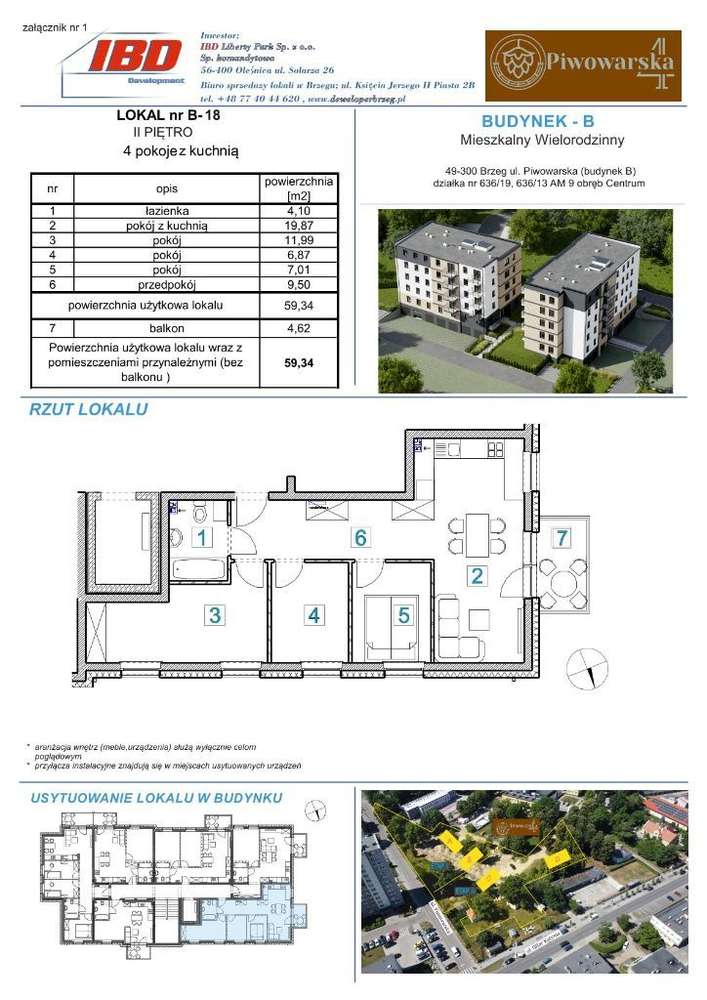 Mieszkanie o powierzchni 59,34 m2 - Pełny obrazek: 2/7