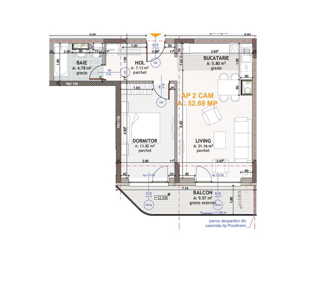Apartamente 2 camere str Eroilor Floresti-6