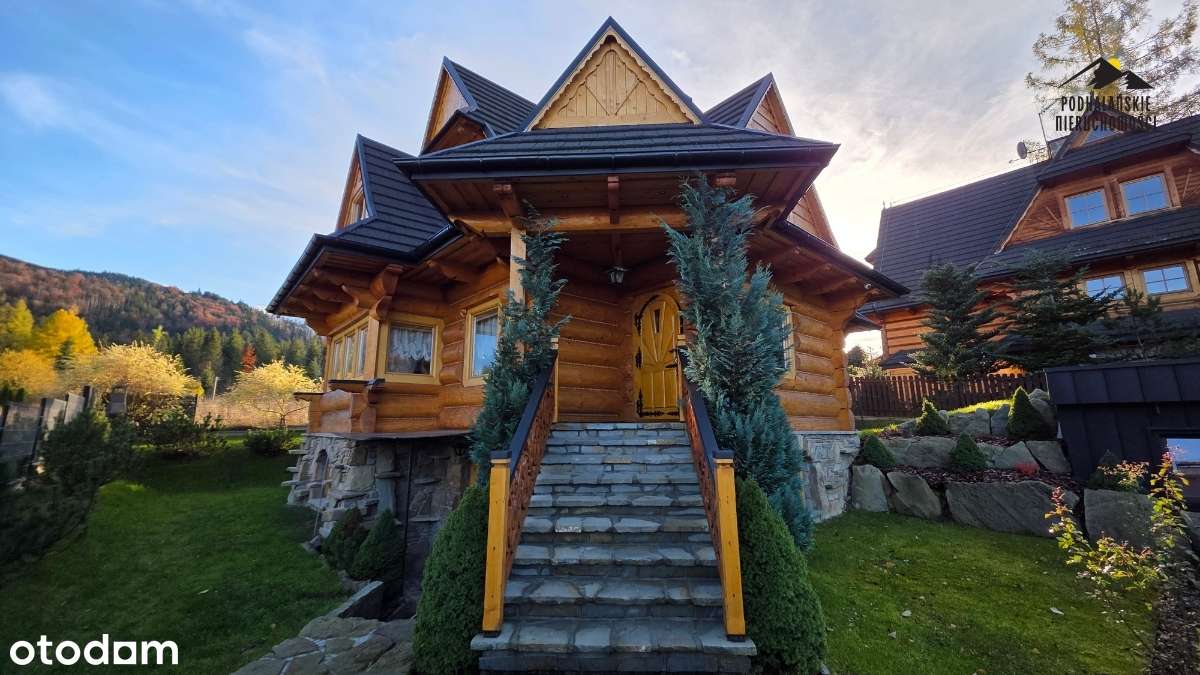 Drewniany dom w Kościelisku z widokiem na Giewont - Pełny obrazek: 4/20