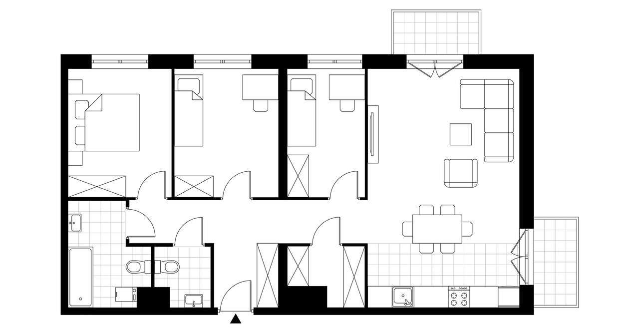 4-pokojowe mieszkanie 81m2 + 2 balkony - Pełny obrazek: 4/9