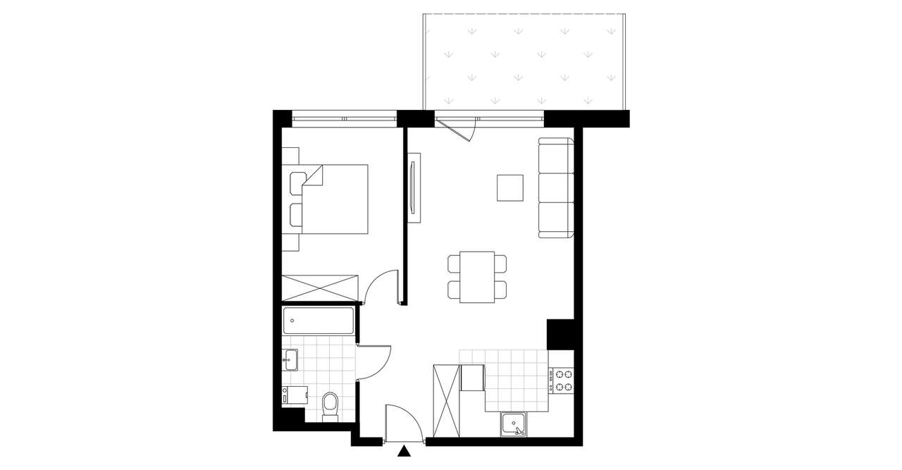 2-pokojowe mieszkanie 45m2 + ogródek Bezpośrednio - Pełny obrazek: 4/8