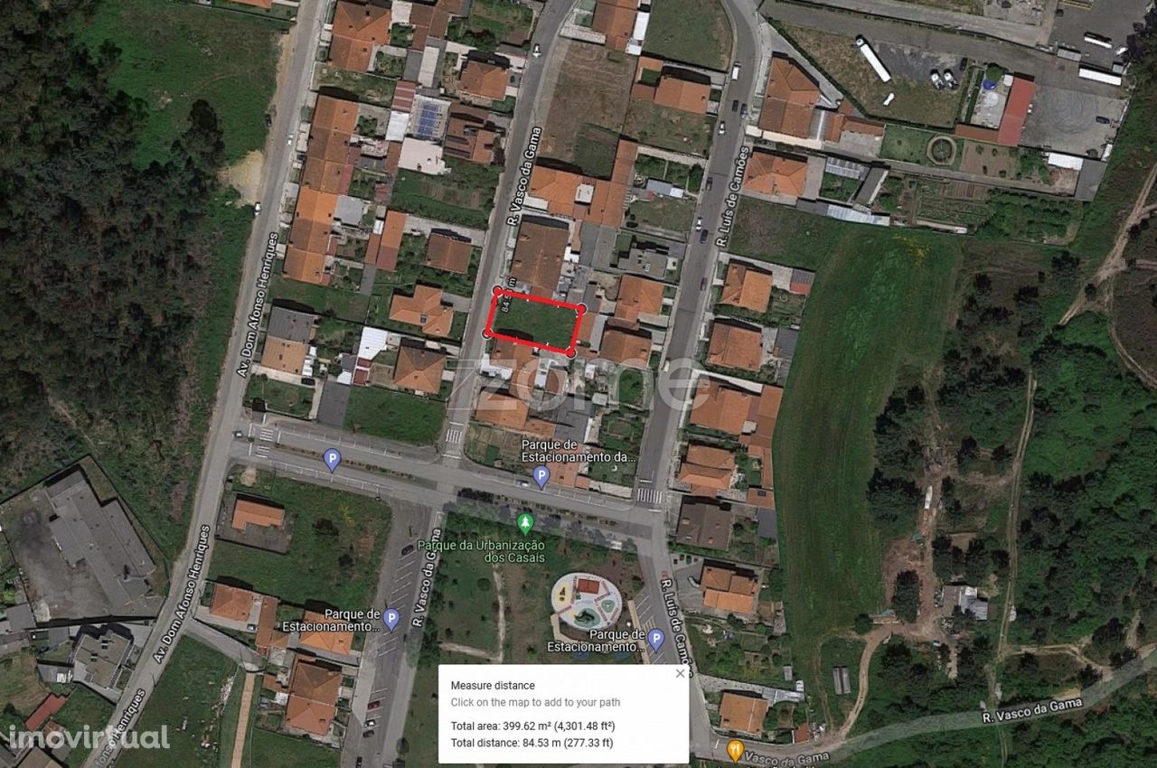 Lote de terreno com 399 M2 em Alvarelhos Trofa Porto