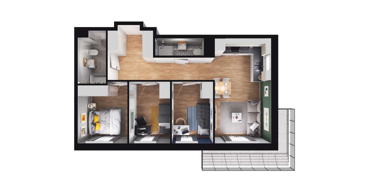 ul. Powstańców | mieszkanie 4-pok. | F 15 - Pełny obrazek: 3/8