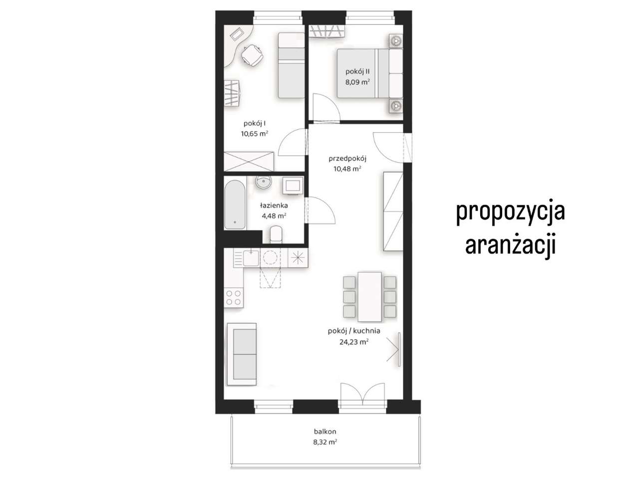 Przestronny salon! 3-pokojowe mieszkanie z dużym balkonem-5