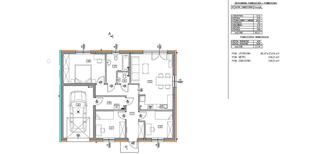 Dom parterowy z garażem w Pętkowie 10U k/ Środy Wlkp. - Pełny obrazek: 4/4