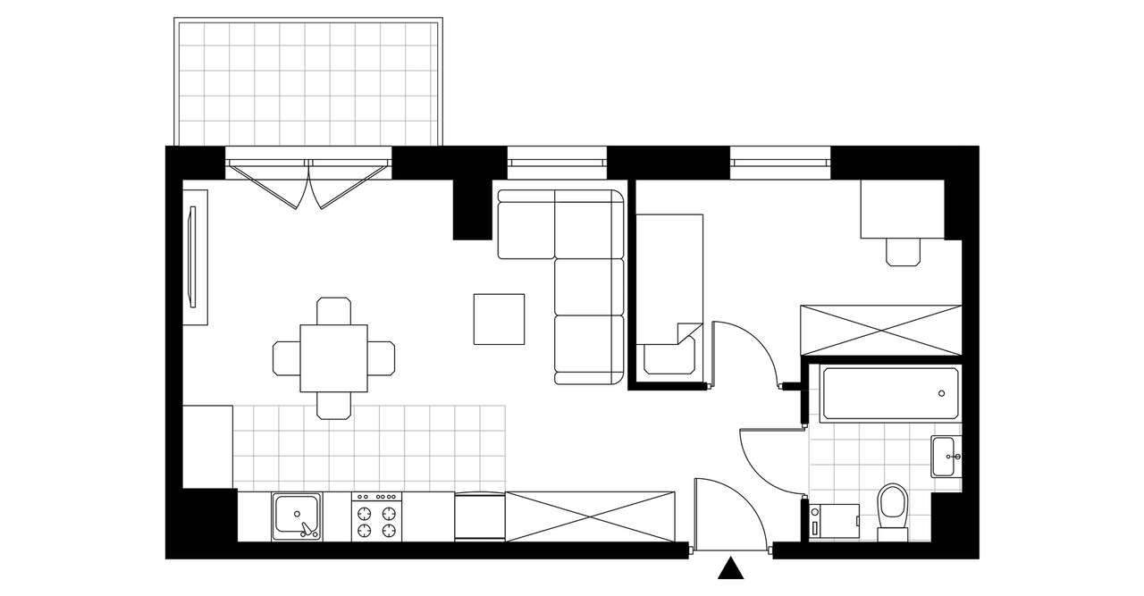 1-pokojowe mieszkanie 39m2 + balkon Bez Prowizji - Pełny obrazek: 3/8