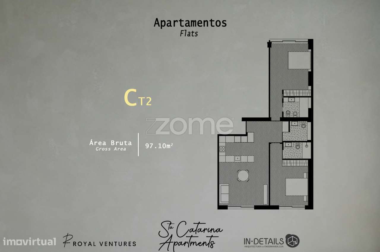 Apartamento T2 na Rua de Santa Catarina, Porto (Fração C) - Grande imagem: 4/13