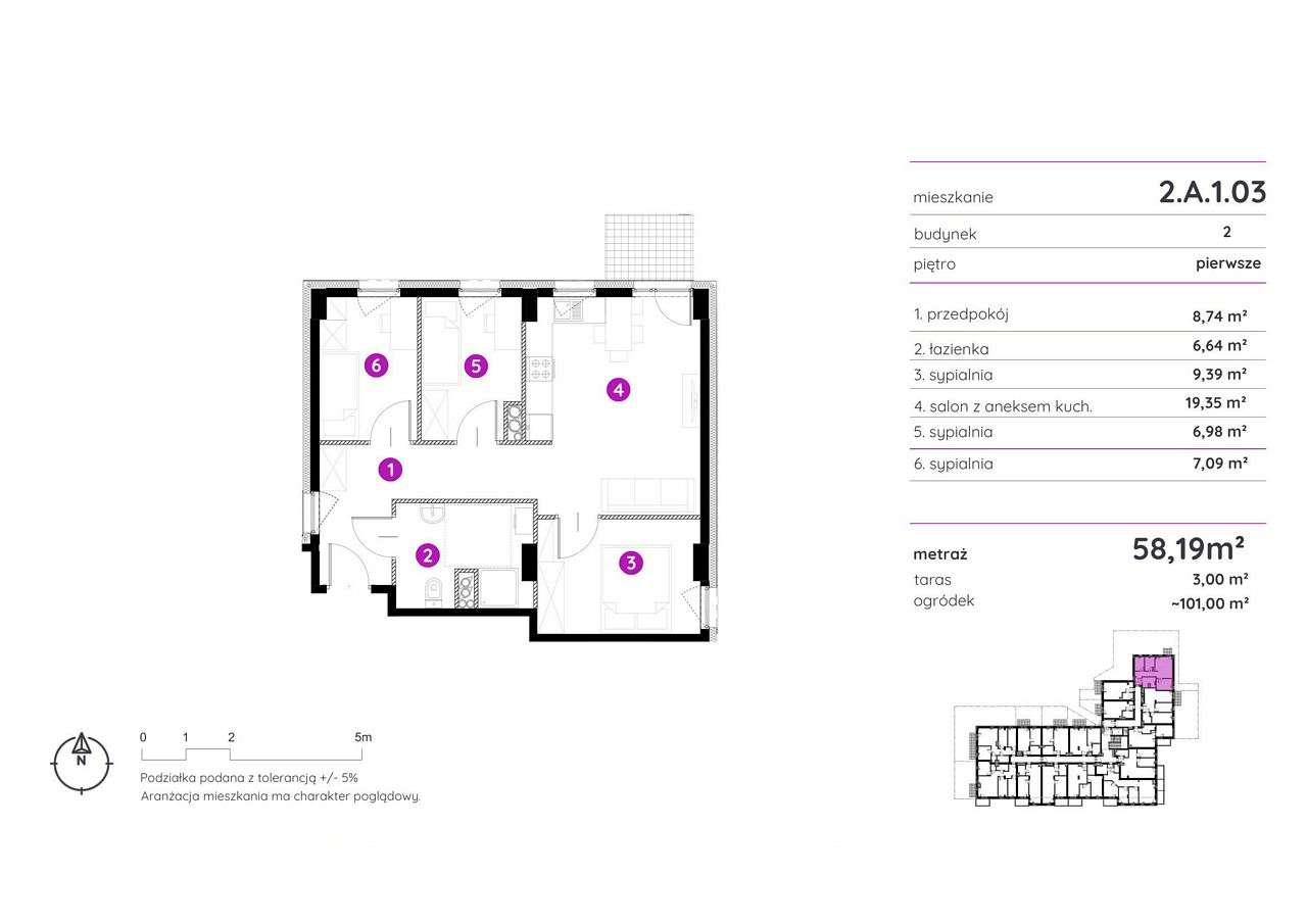 58 m2 Gdańsk Siedlce: 4 pokoje, 100 m2 ogród, eks. wschodnio-zachodnia - Pełny obrazek: 5/5