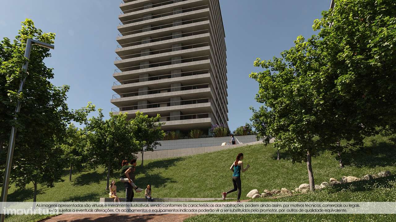 T2 Novo com Terraço (13,87m2) com vistas para o Parque em Canidelo.-7